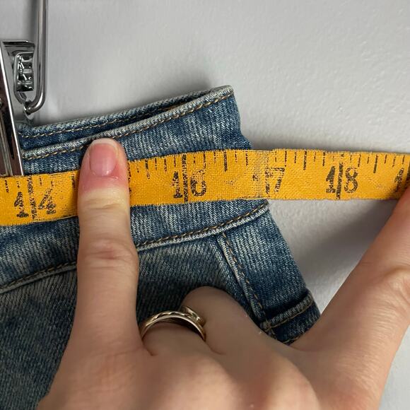 Commense Blue Wide Leg Jeans Red Track Stripe NWT sz XL 100% Cotton Minimalist - Picture 10 of 10